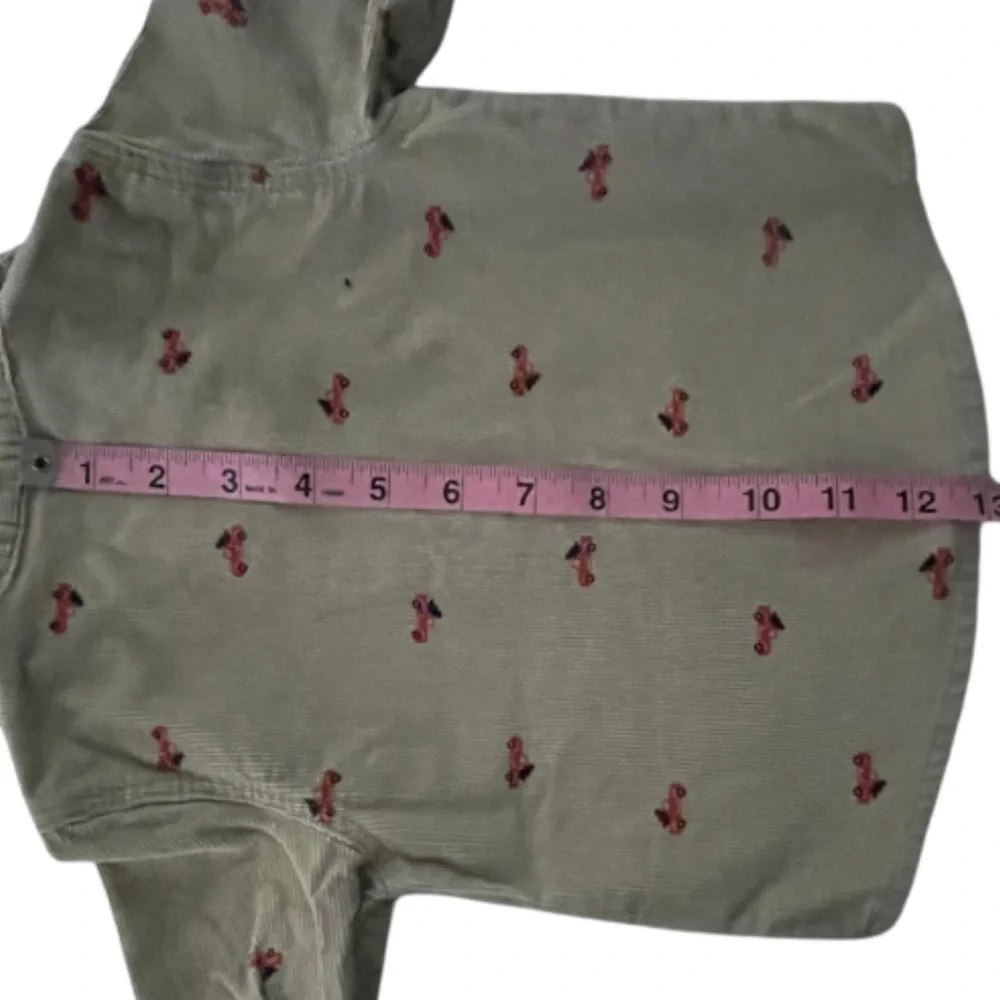 Old Navy Boys Beige Button-Up Shirt with Red Truck Accents